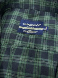 Men's Plaid Long Sleeve Green Button-Up Shirt