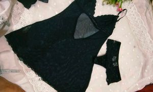 Sheer Black Lingerie  night sleep with brie