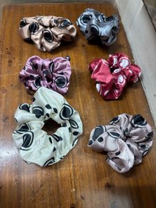 Set of 6 Satin Scrunchies