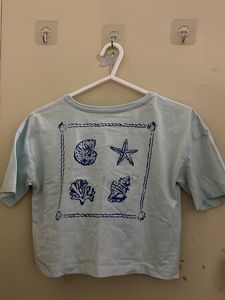 Cute Baby Blue Graphic T-Shirt
