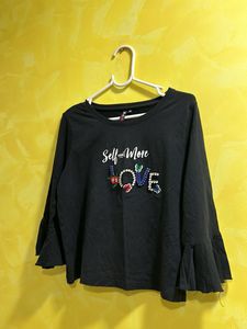 Black "Self and More Love" Top