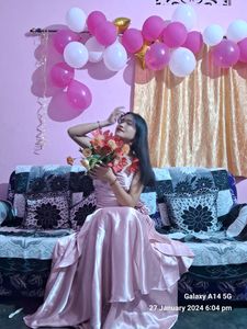 Pink Satin Cocktail Dress