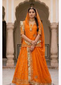 Orange Indian Lehenga Choli Set