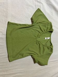 Cute Green V-Neck Tee