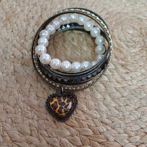 Stack of 10 Boho chic Fashion Bracelets/ Bangles