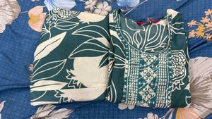 Stylish Teal Kurta with Pomegranate Print