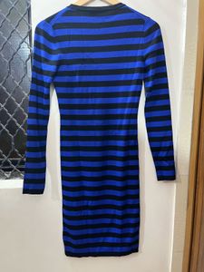 NIKKIE Blue &amp; Black Striped Knit Dress