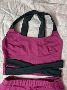 Magenta Crop Top &amp; Skirt Set