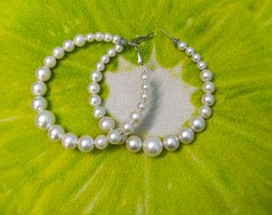 Pearl Design Hoop Earrings