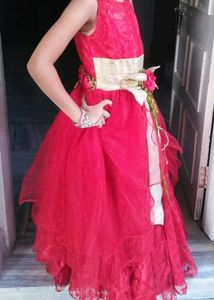 Red Flower Girl gown