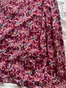 Burgundy Floral One-Shoulder Maxi Dress