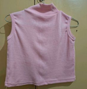 Sleeveless Pink Turtleneck Top❤️