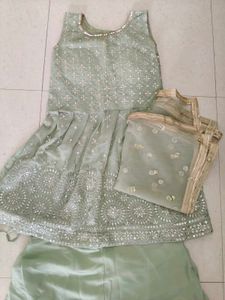 Elegant Mint Green Sharara Set