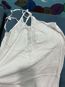 White Embroidered Tank tunic