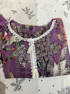Elegant Purple Floral Kurta Set