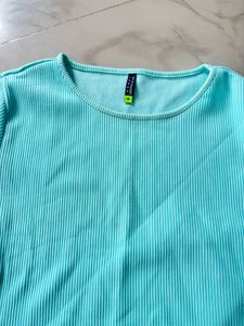 Ribbed Drawstring Crop Top
