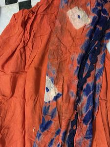 Tie-Dye Orange &amp; Blue Kurta Set
