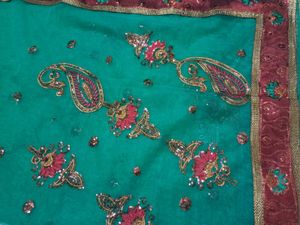 Elegant Saree With Stitched Blouse &amp; Chaniya