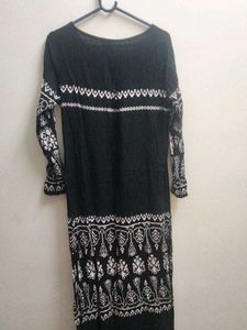 Black Mandala Print Kurta