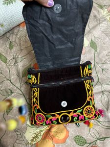 Embroidered Shoulder Bag