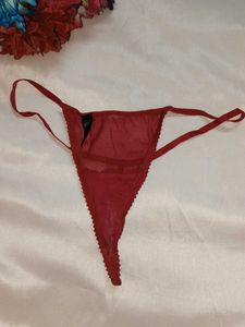 Sheer Red Thong Panty