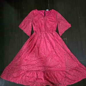 Elegant Pink Lace Dress