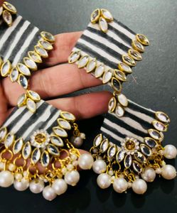 Fabric Fancy Long Size Earrings