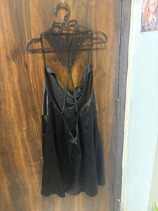 Satin Lace Trim Slip Dress