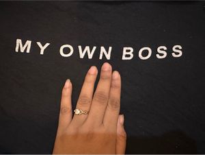 Black "My Own Boss" Crop Top