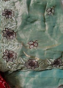 Chiffon Silk Saree with Butterfly Embroidery