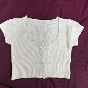 off white knit crop top
