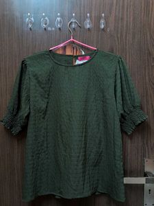 Stylish Textured Green Top