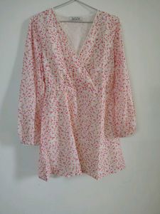 Flowy Floral Print Mini Dress