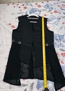 Sleeveless Black Vest