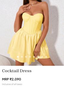 Chic Yellow Strapless Cocktail Dress
