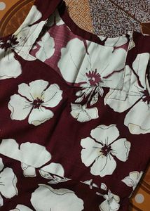 Floral Print Sleeveless Top kurti stitched by me