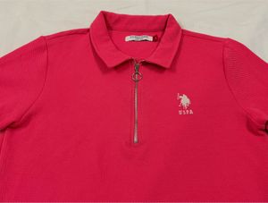 US Polo Assn Pink Zip Shirt 34-36 bust