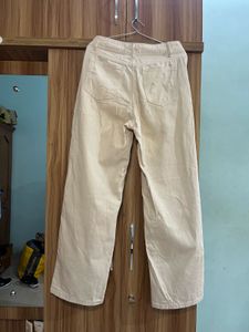 Beige Straight Leg Pants