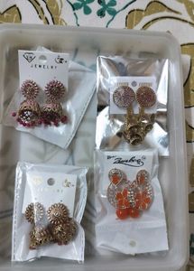 Assorted Fashion Earrings - 4 Pairs