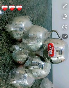 Set of Six  Stainless Steel Cups