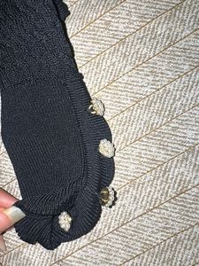 Zara Black Textured Knit Top