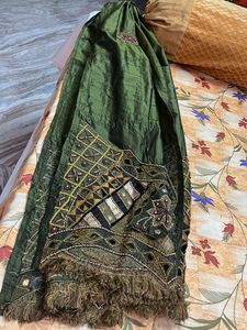 Green Embellished Dupatta