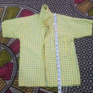 Yellow Checked School Shirts with Tie