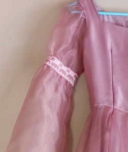 Pink Flowy Long Sleeve Dress
