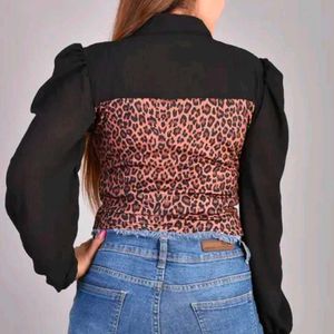 Leopard Print Top with Bolero