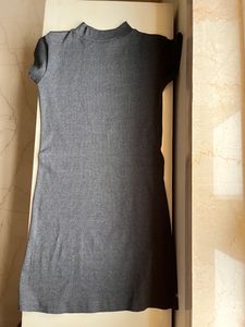Ribbed Mock Neck Mini Dress