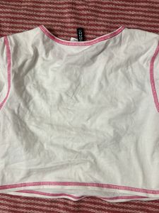 White Butterfly Cropped Top