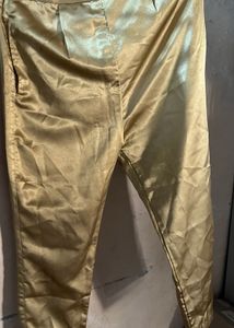 Elegant Golden Silk Palazzos