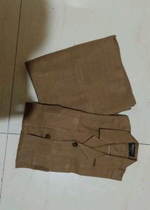 Men's Brown Kurta Set (safari suit)