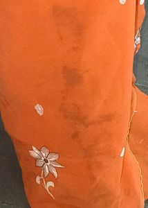 Elegant Orange Embroidered Saree Old Stock